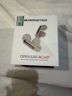 Monster Open Ear AC601 Air Conduction Bluetooth Headphones White